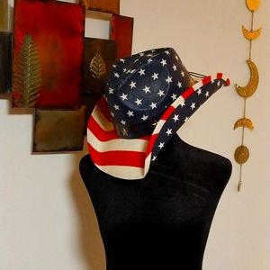 American Flag straw cowboy hat